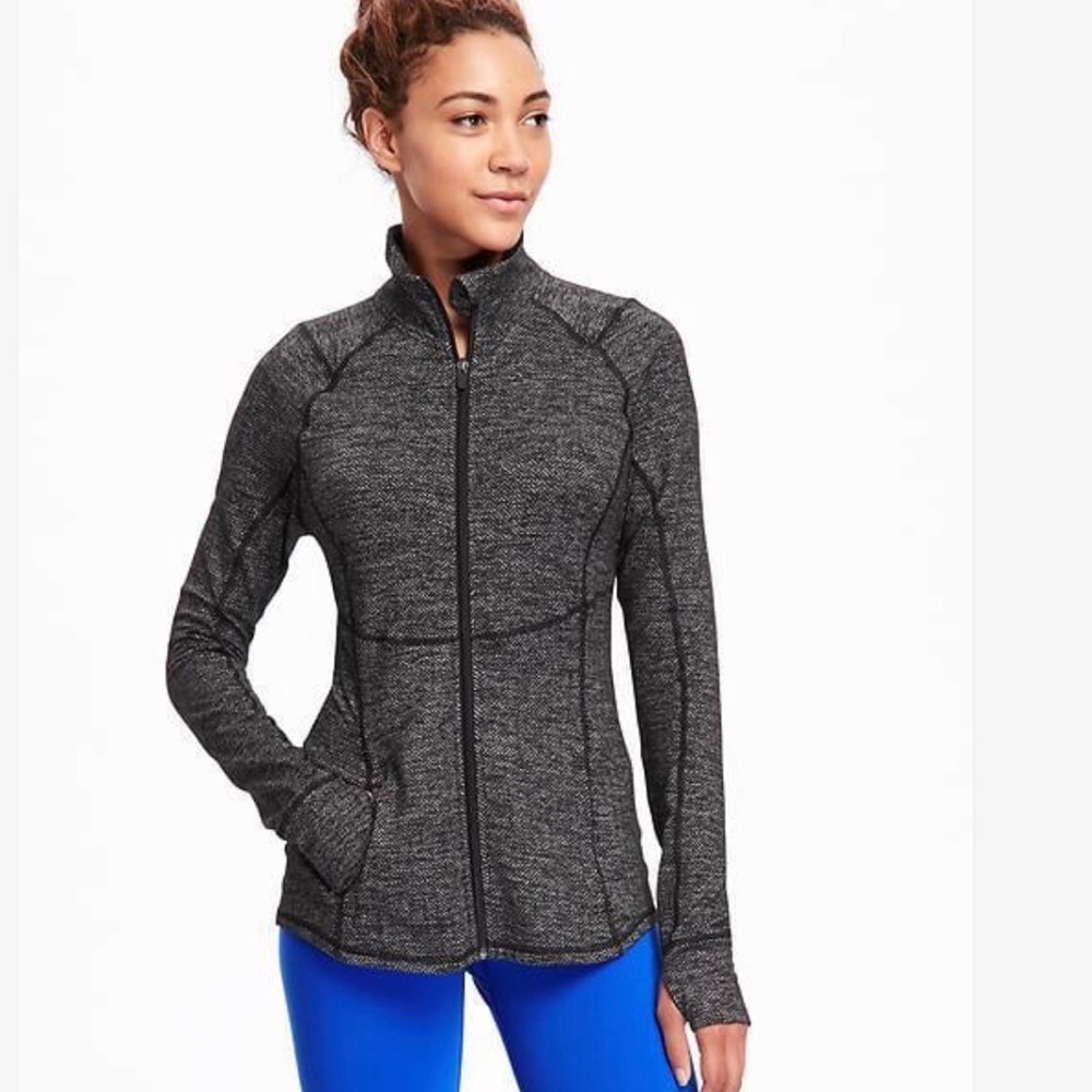 OLD NAVY | White and Gray Active Zip Up
